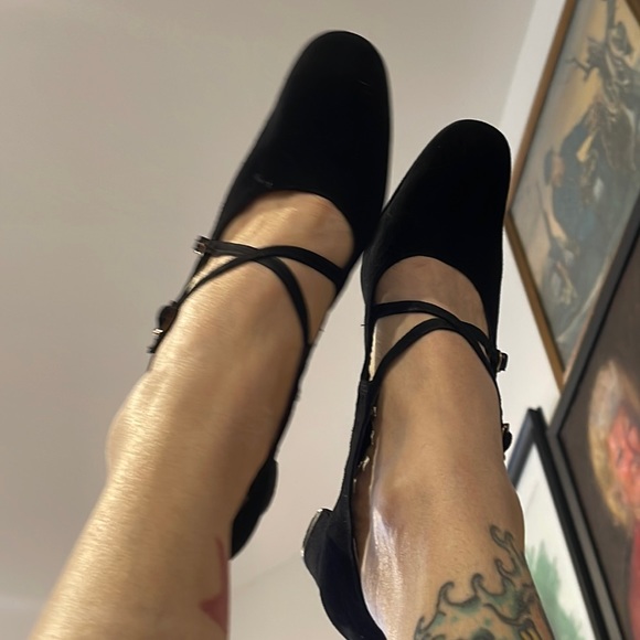 Vintage black suede 30s-60s size 8 - Picture 3 of 10